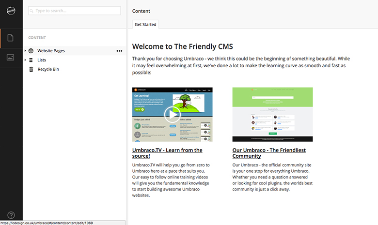 Umbraco First Page
